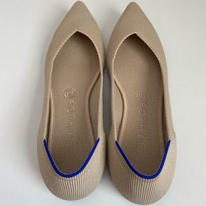 Rothy’s 'The Point' Flats ECRU Beige Knit Ballet Flat Women’s Size 9